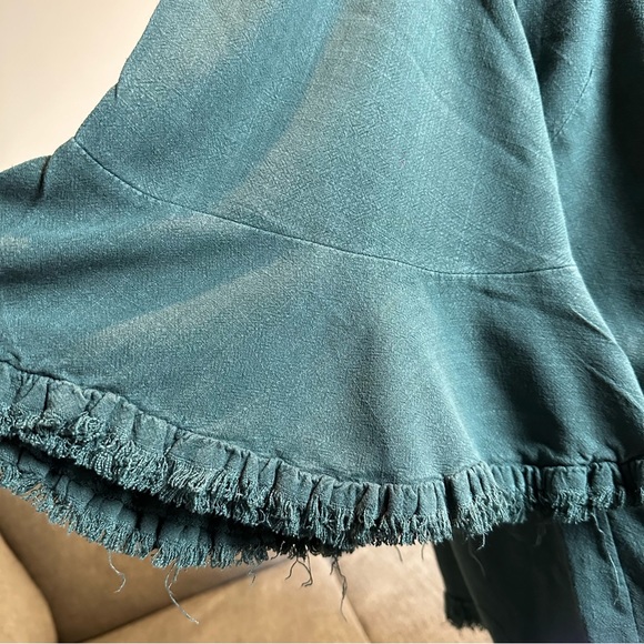 Umgee S Linen Cotton Blend 3/4 Sleeve Raw Hem peasant top sweetheart neck.A49 - Picture 7 of 11